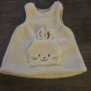 Plush Bunny Pocket Kids Dress - Cream